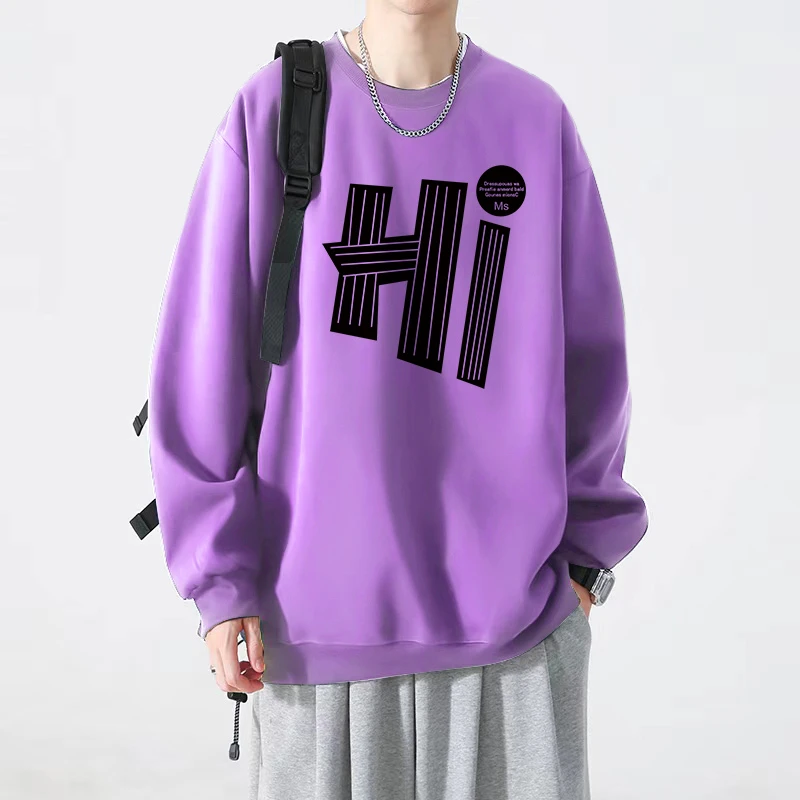 少年感学生党重磅大码加绒保暖秋冬款男胖子宽松抗起球情侣装卫衣