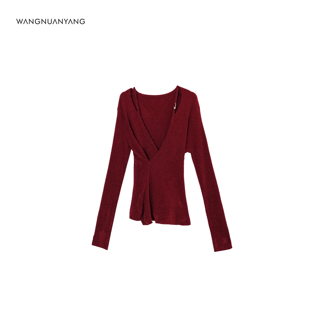 【设计师款】金玉腰|设计感吊带假两件款舒适亲肤掐腰显瘦针织小衫