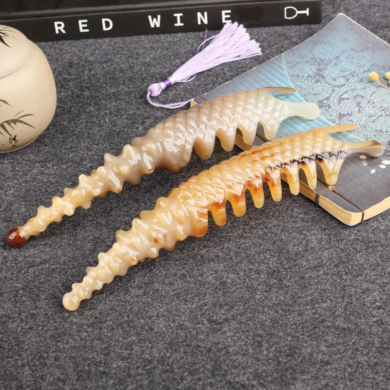 牛角梳白水牛角按摩狗多用途全身按摩通用按摩狗加长加厚整角料子