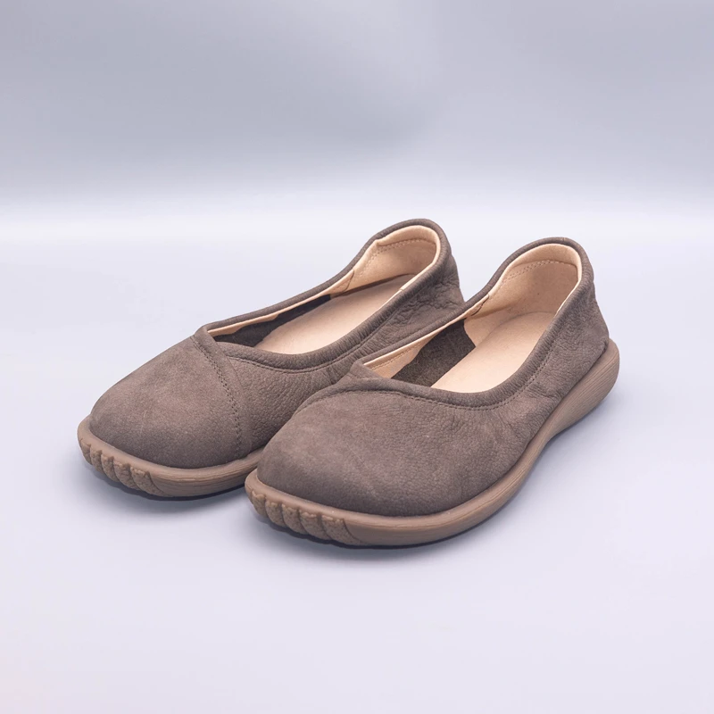 真皮女鞋复古妈妈鞋百搭舒适厚软底防滑透气轻便平底一脚蹬 361-6