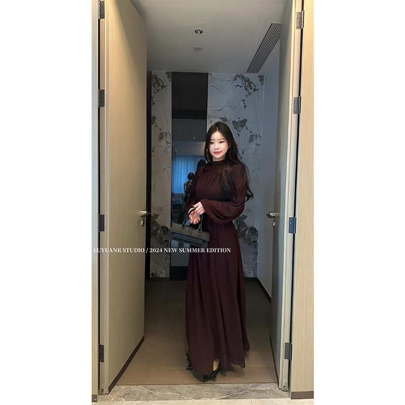 LUYUANR 【现货】重工轻礼裙 定制贾母尼紫色系带连衣裙3