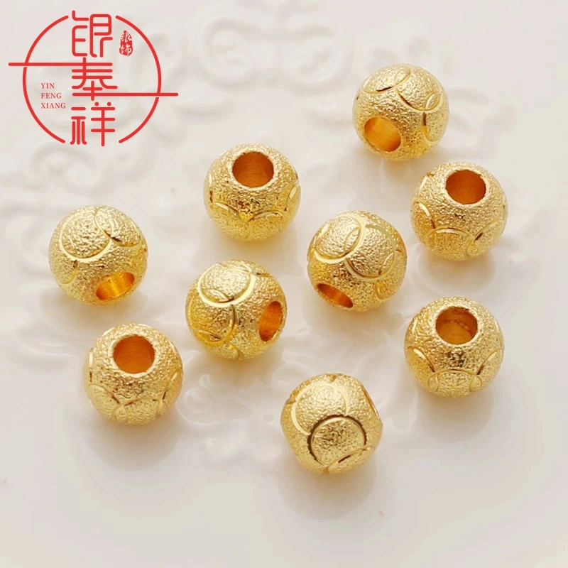 吊坠足银 足银999 磨砂转运珠吊坠气质时尚素款精美编织