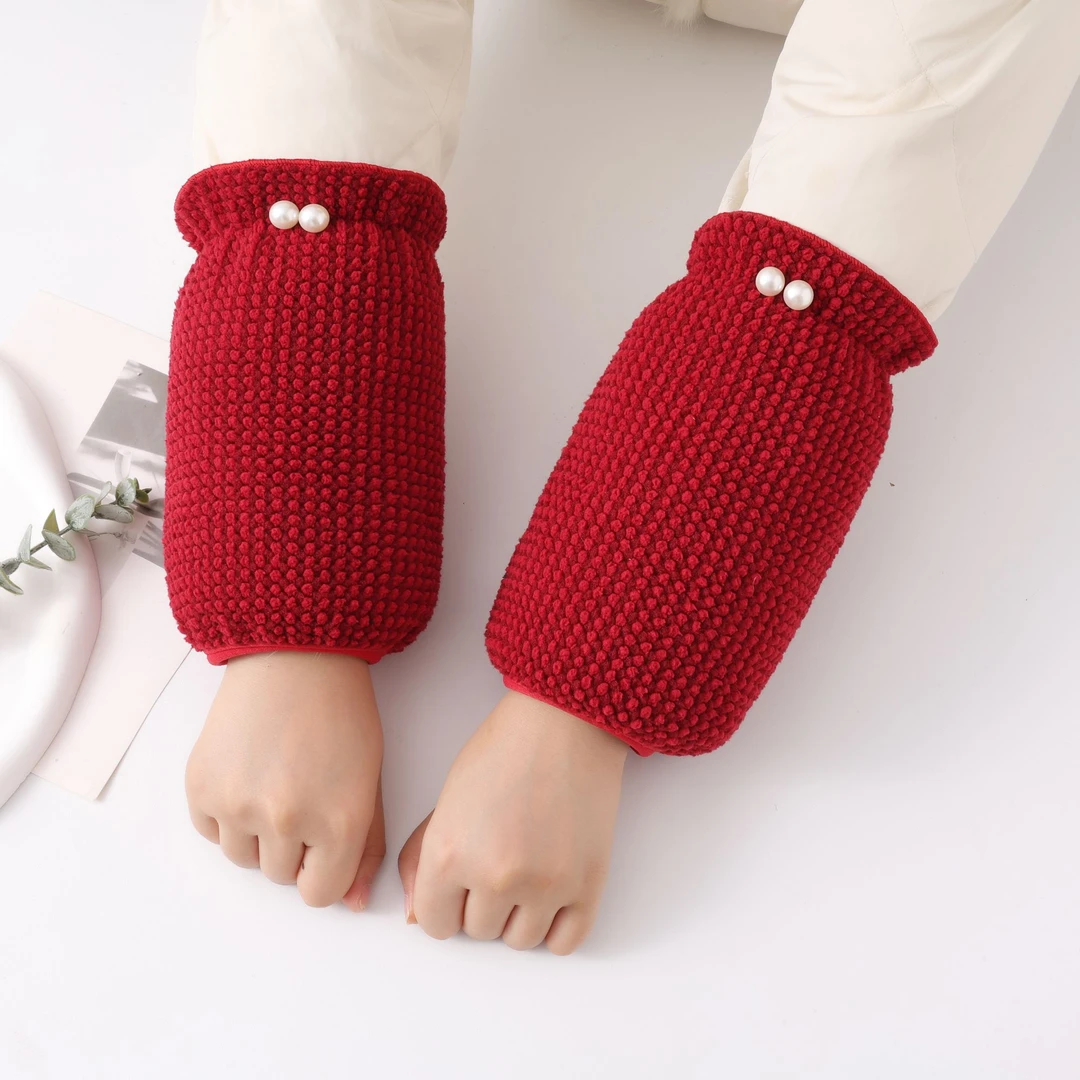 秋冬韩版毛绒短款袖套时尚套袖女防污羽绒服袖头成人护袖耐脏手袖