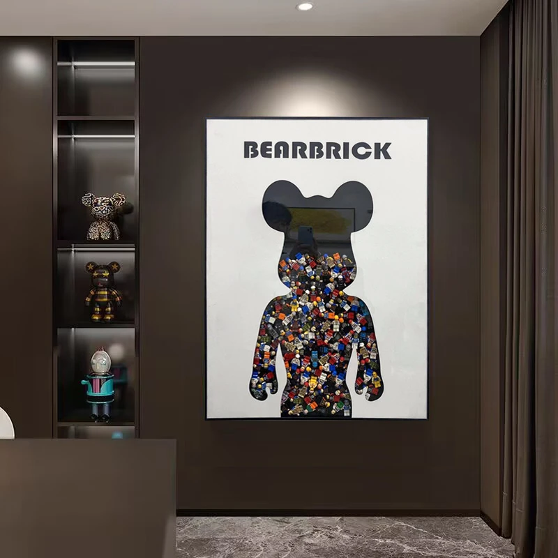 【高端装饰画】暴力熊轻奢立体积木装饰画高端工艺品