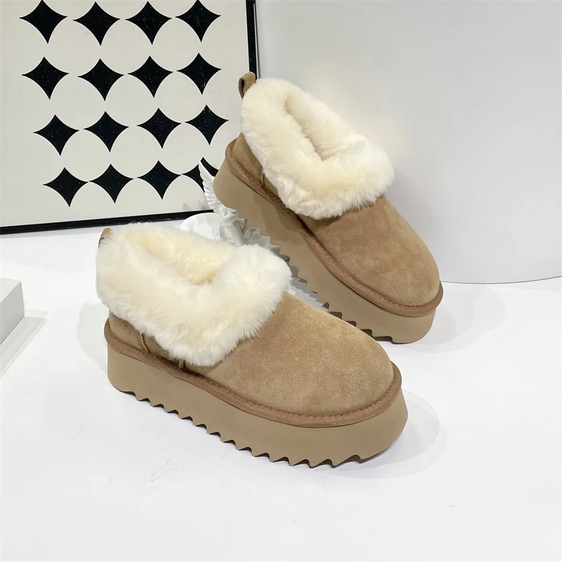 【厚底大喜庆】冬季羊皮经典两穿保暖加绒基础款大喜庆雪地靴  6733