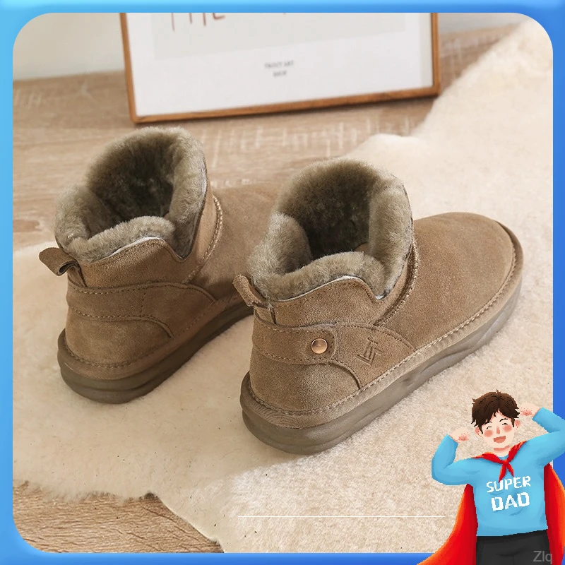 新百伦2024周冬雨同款皮毛一体雪地靴棉鞋女情侣款加绒防滑大码女