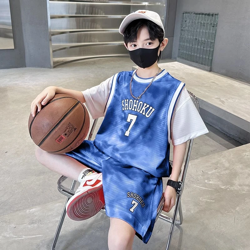 男童夏装运动套装2025新款篮球服中大儿童装夏季速干酷帅气时髦潮