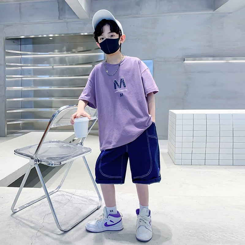 儿童装男童夏装套装夏季2025新款中大童痞帅短袖男孩炸街衣服酷帅