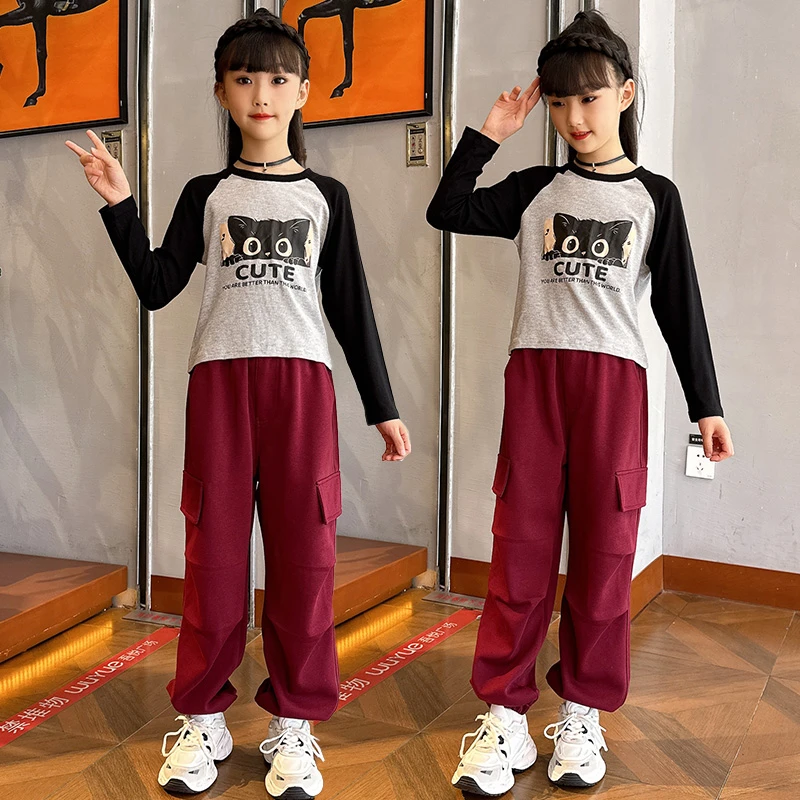 2025年女孩新款套装女童运动洋气春秋时尚休闲中大童套装