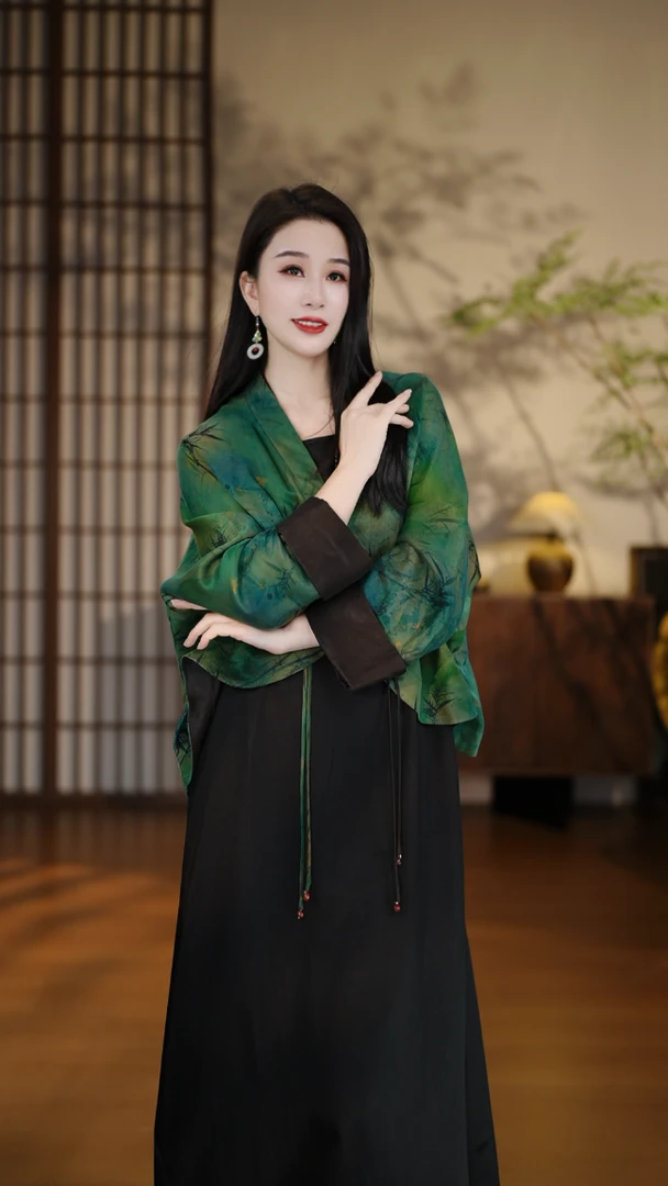 【凤玺】新中式真丝香云纱短款外套-247113