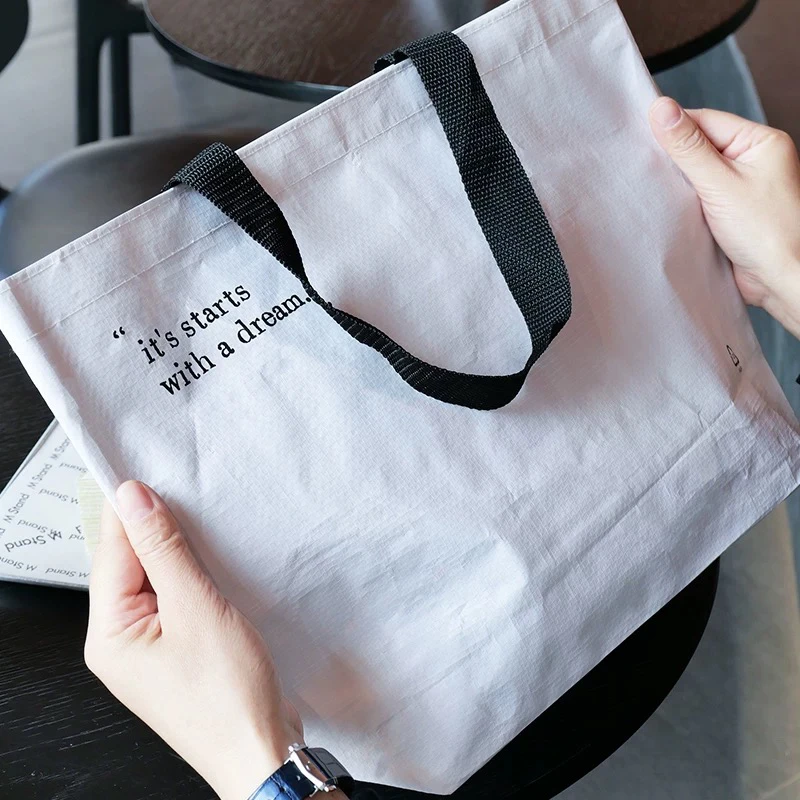 覆膜黑色白色编织手提袋定制购物礼品袋 （ 2 只起包邮）