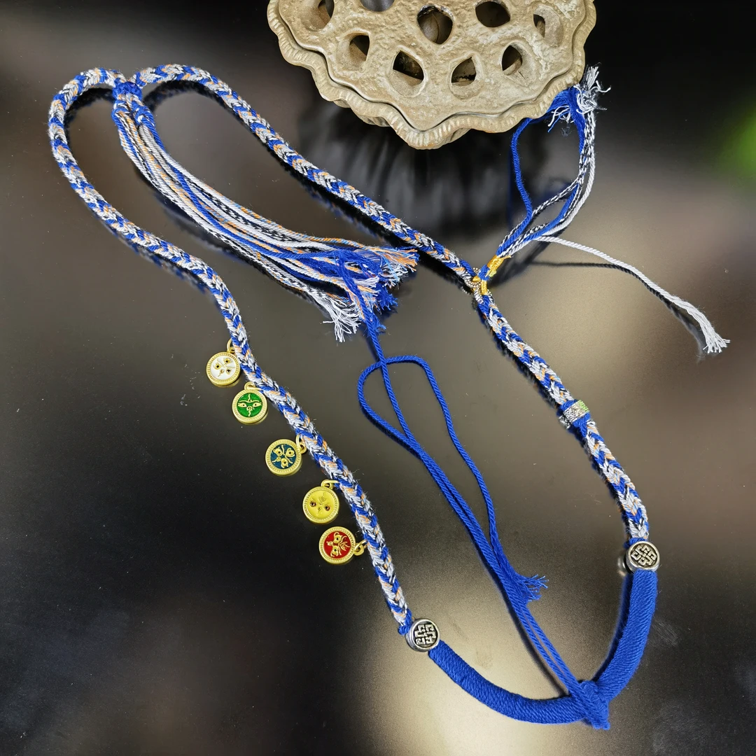 藏式民族风 L五挂绳  手工编织 创意饰品 复古百搭