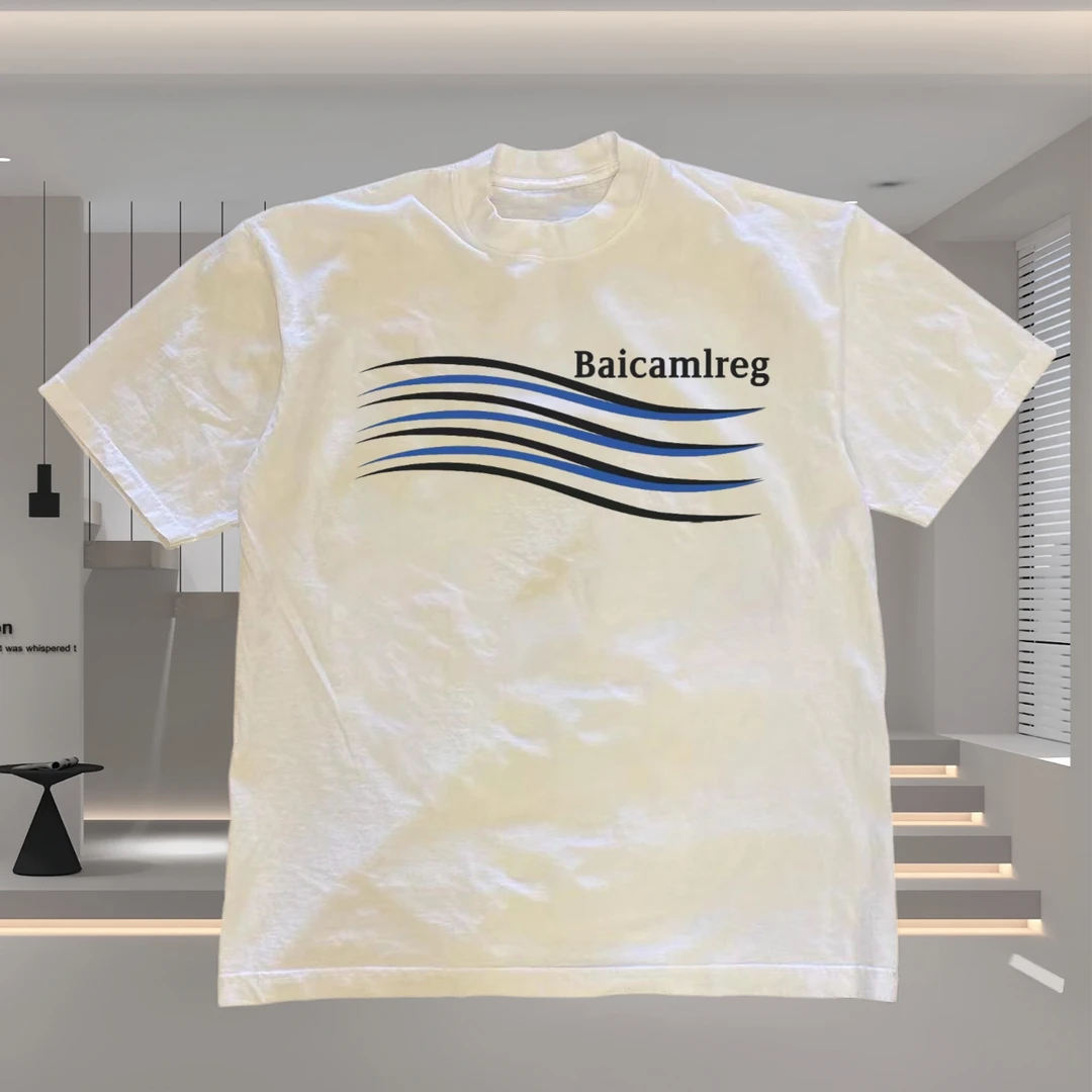 美式纯棉复古经典三条杠潮流行圆领短袖打底衫T恤舒适百搭上衣