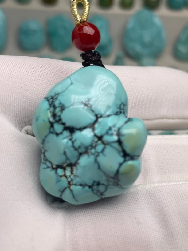 天然原矿绿松石随型吊坠项链吊坠挂件吊坠项链腰链吊坠