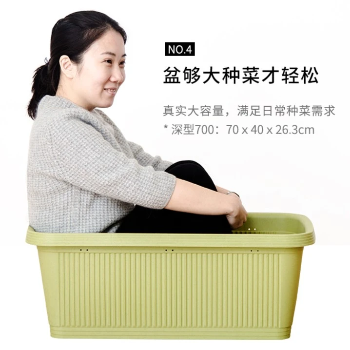 爱丽思丝阳台菜盆家庭蔬菜种菜盆专用箱室内长条花盆塑料种植莓