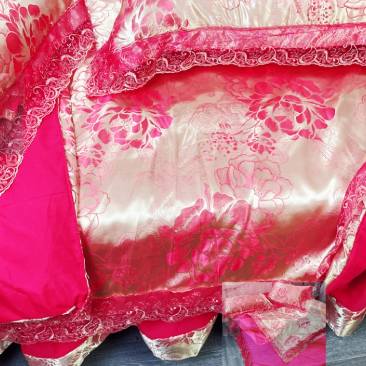 特床裙款4件套提花被套2X2.3四件套1.5床1.8床套床裙被套6X7四季