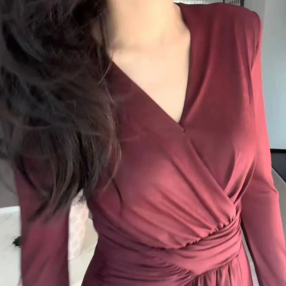 【袁小姐】赫拉女神 秋冬新款法式高级收腰气质连衣裙-MS10002