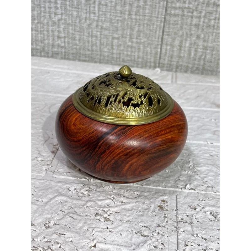 563大红酸枝整木挖精工香炉摆件