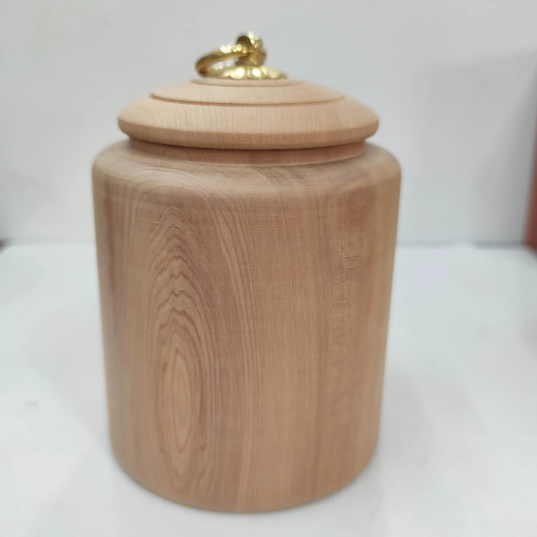 268 杉木整料整挖9*13茶叶罐摆件