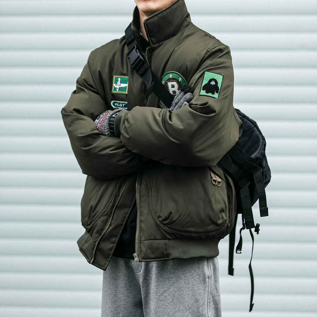 美式复古棒球服棉衣棉服外套2022冬季新款宽松加厚飞行员棉袄男女