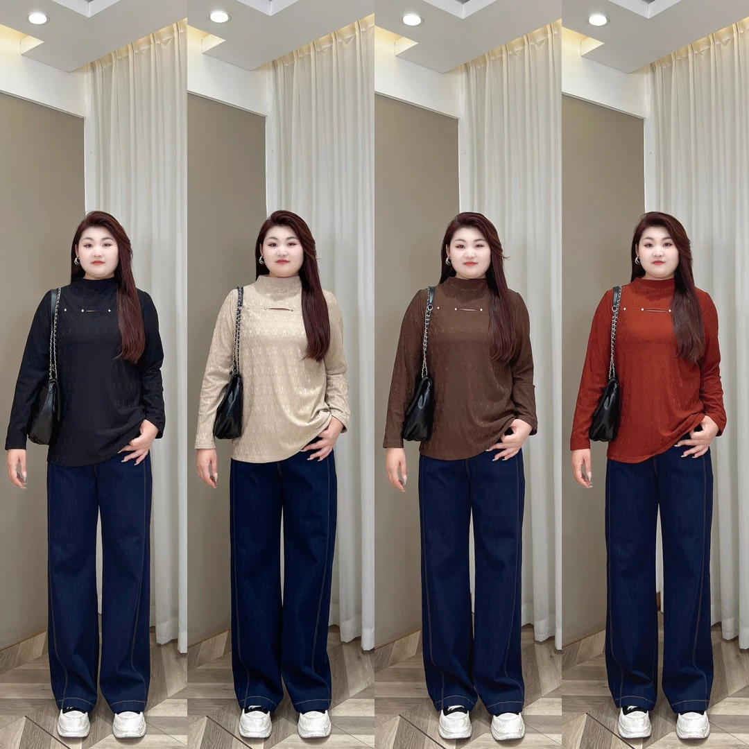 【现货仅上衣】PMM81556秋季简约百搭显瘦减龄提花休闲长袖T恤