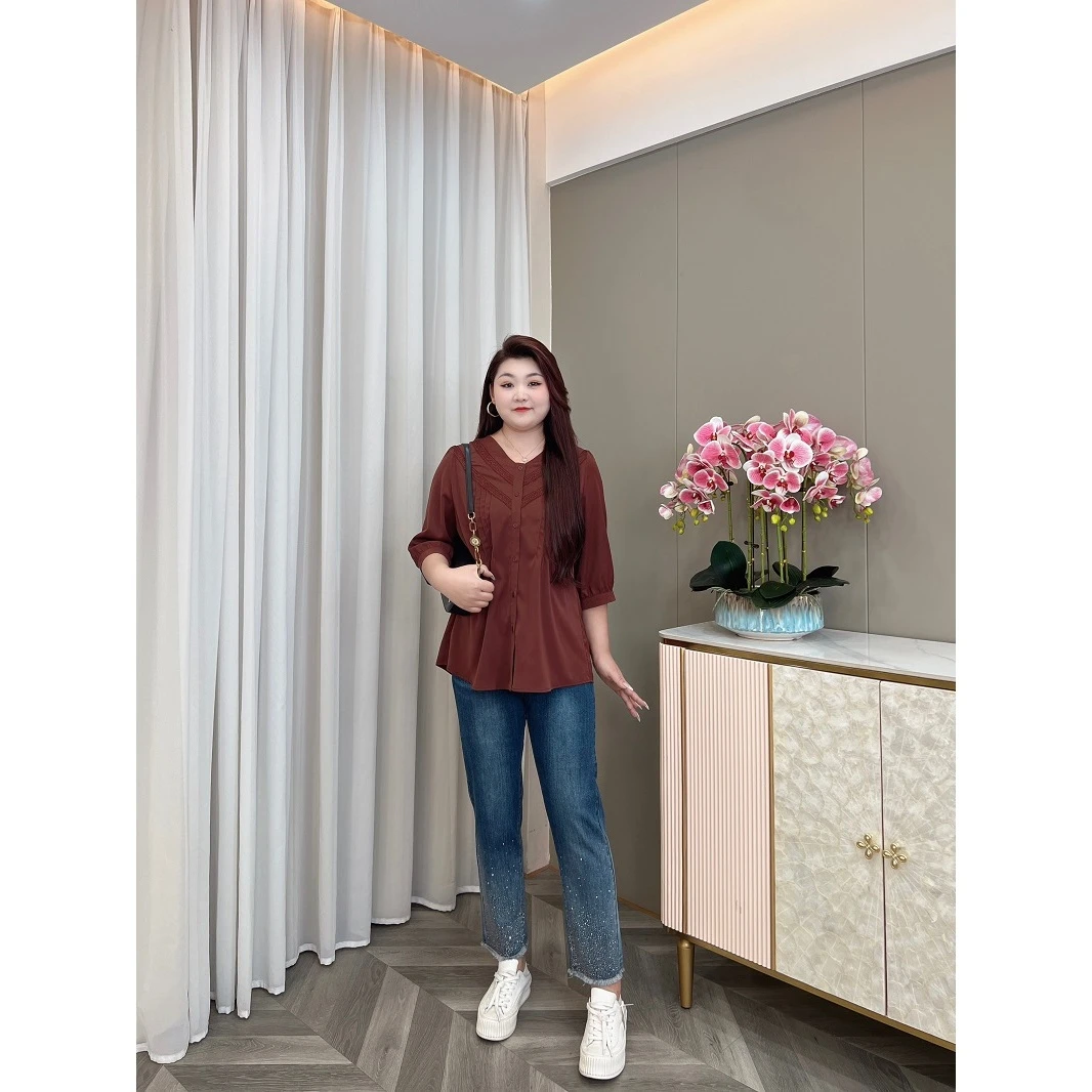 （现货裤子）PMM81363秋季显瘦洋气高腰百搭时尚牛仔直筒九分裤