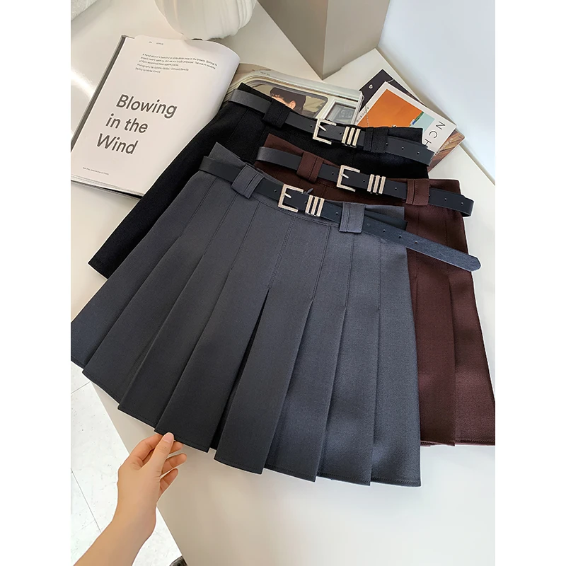 减龄学院风西装百褶裙女早秋2025新款防走光包臀裙高腰a字jk短裙