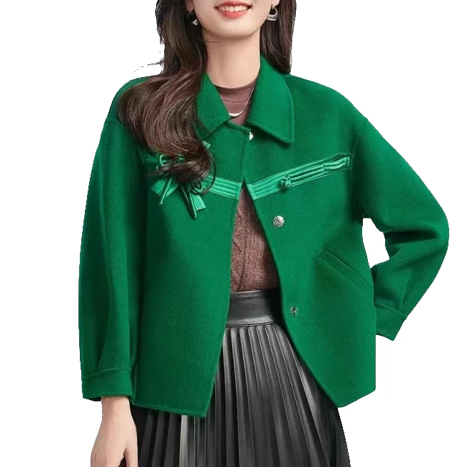 k68春秋时尚中国风百搭羊毛外套短款