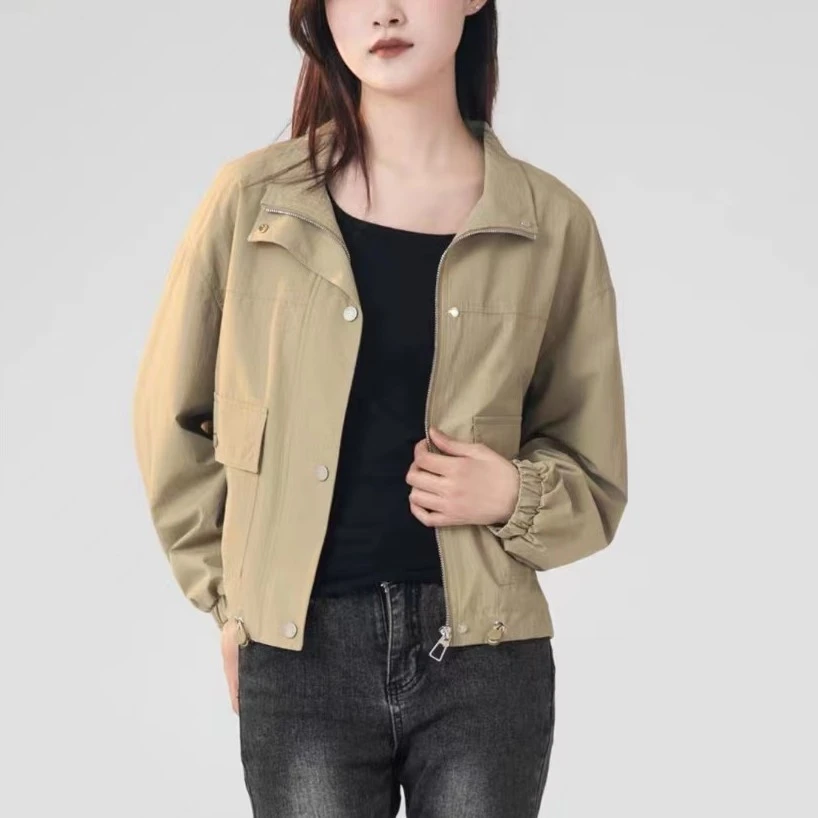 K08 简约百搭春秋时尚休闲短外套矮个子长袖上衣