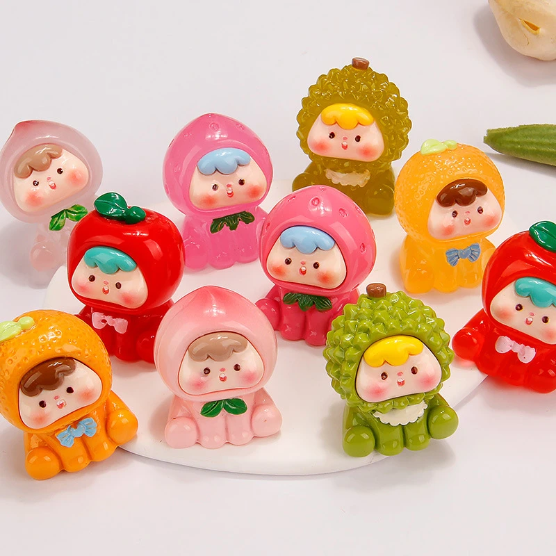 夜光水果崽崽萌粒公仔创意立体桌面小摆件手工diy树脂饰品配件