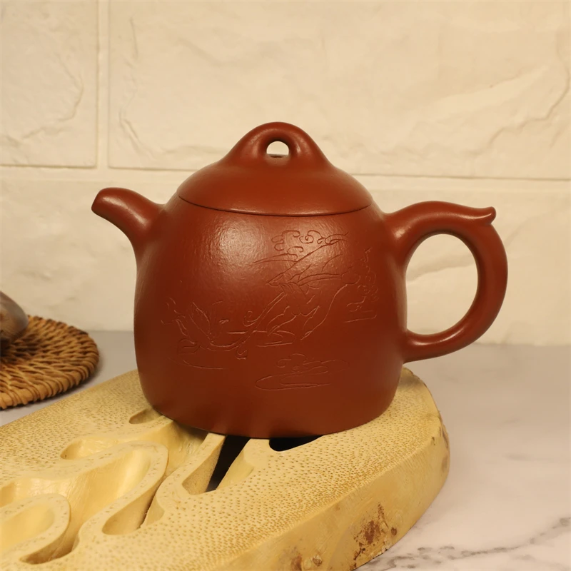 御壶清茗 秦权壶 250CC 全手工制作 小煤窑朱泥壶 神飚紫砂艺术馆