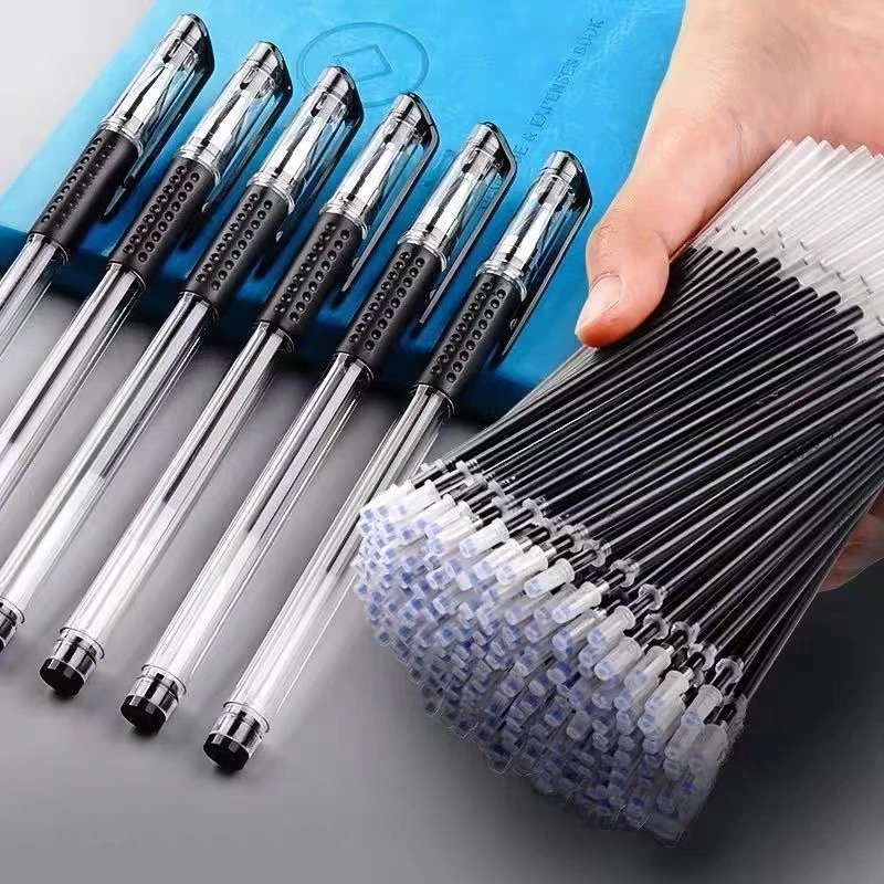 中性笔芯0.5黑中性替换芯子弹头针管头学生用办公会议透明笔批发