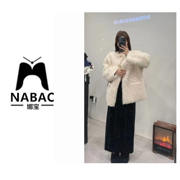 NABAO▶【小金扣毛毛皮毛一体百搭秋冬外套女】