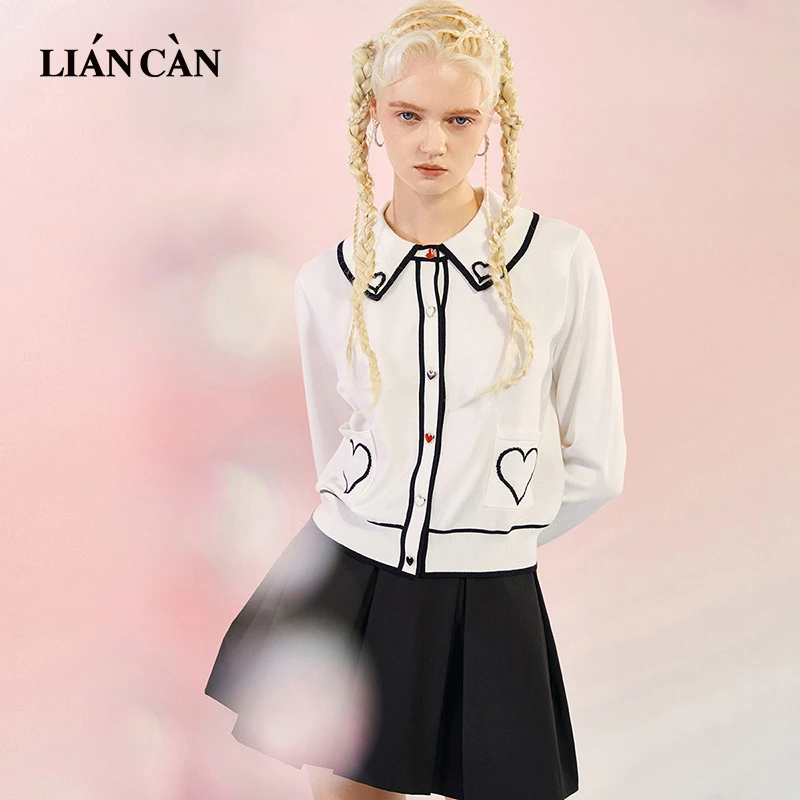 【莲灿】2025秋冬浪漫波西米亚时尚翻领长袖薄针织开衫7122131002