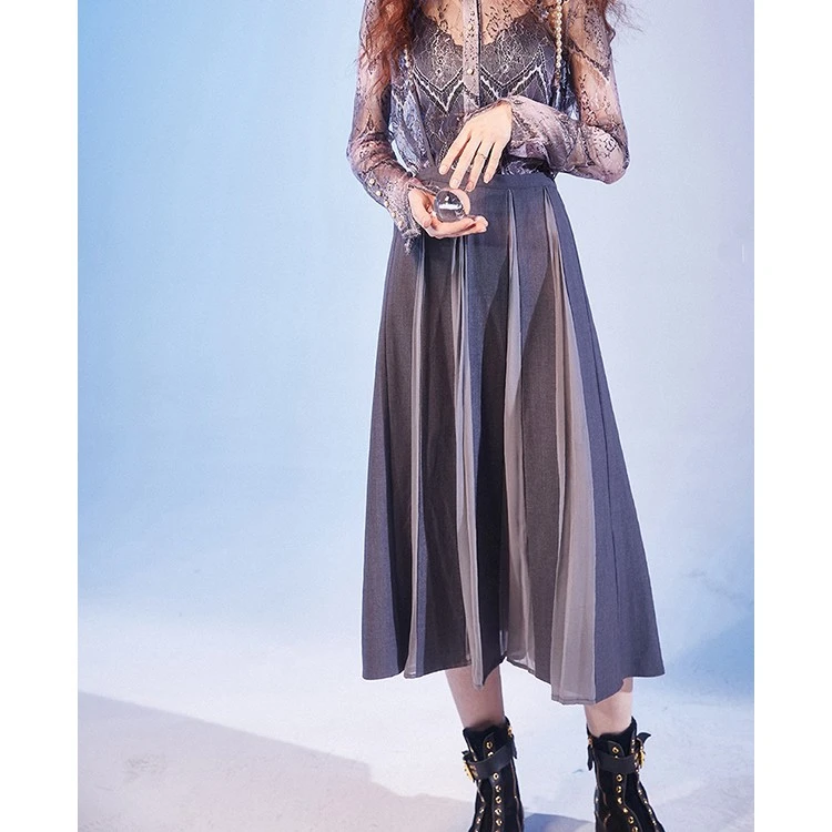 【莲灿】2024年夏新商场同款显瘦拼接背带波西米亚半身裙7120253010