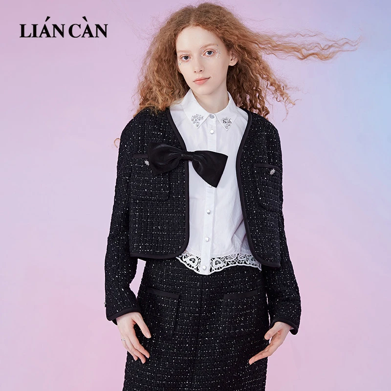 莲灿2025毛呢外套短款超好看高级感气质小香风上衣71EO362006