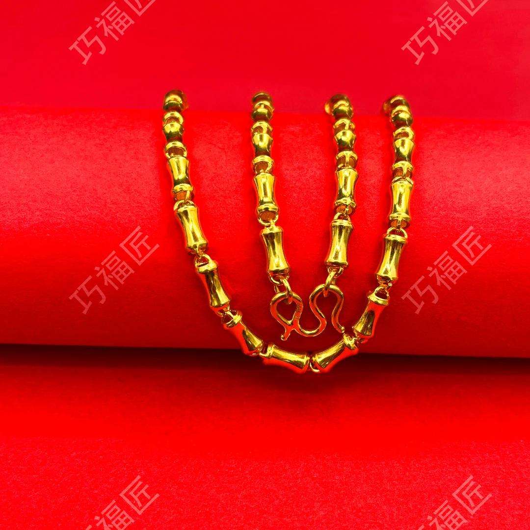 链子足银 竹节项链 包银气质时尚百搭复古经典个性