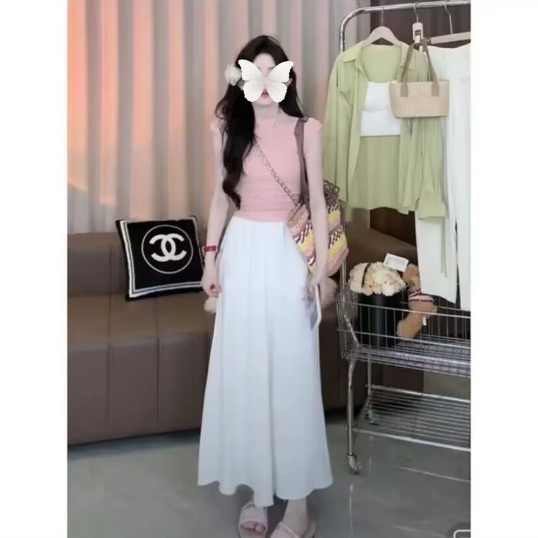 2025百搭甜美风减龄绑带高腰显瘦小众针织上衣女洋气裤裙休闲时尚