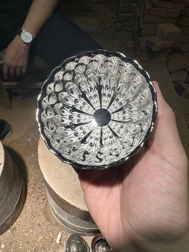 【闪购商品】瓷茶盏 收藏级 银色雀翎 礼盒证书装22