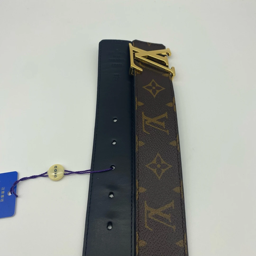 95新 LV 97新LV路易威登金扣老花双面110码皮带10299017