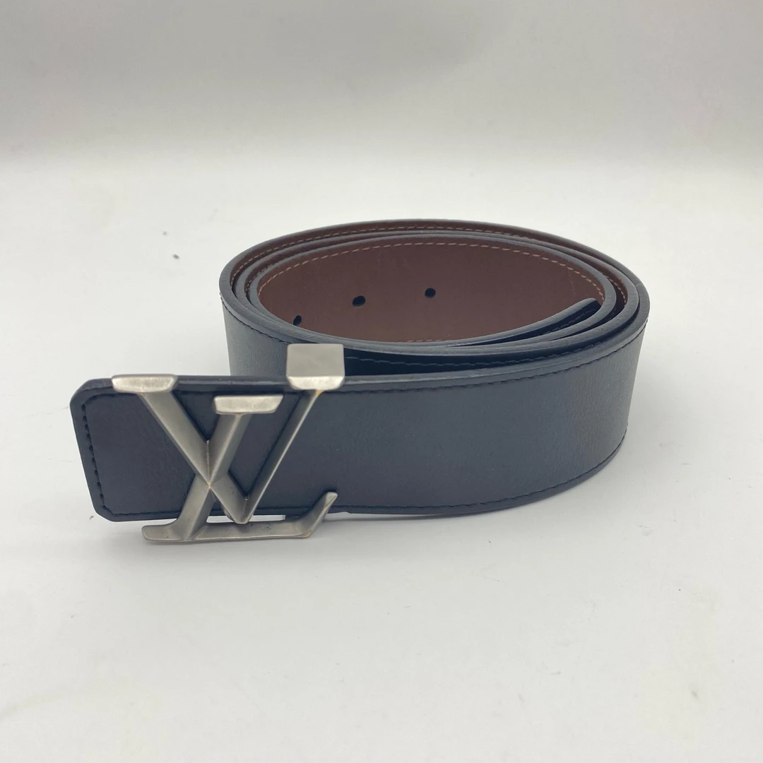 95新 LouisVuitton/路易威登 菱形银扣头黑拼棕90码8286251