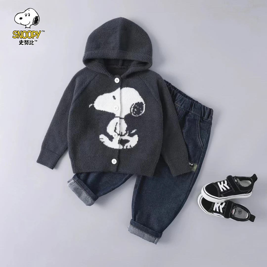 儿童针织衫童装开衫秋季男童女童宝秋冬季连帽毛衣