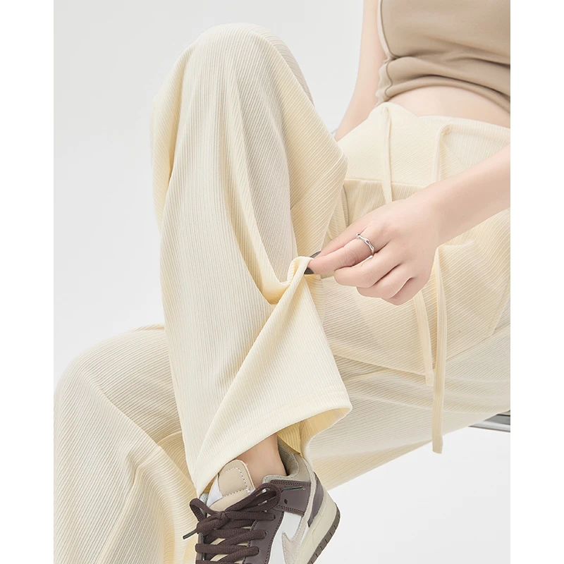 米度丽孕妇裤子春夏薄款外穿显瘦时尚休闲夏季阔腿直筒裤50886