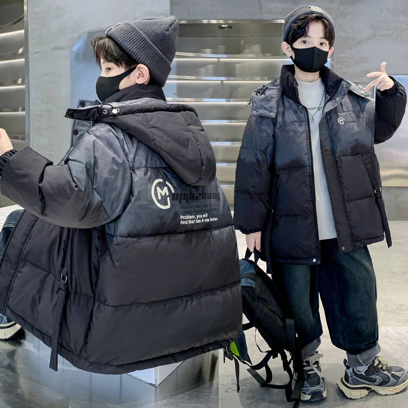 儿童装男童冬装加厚棉服2023新款加厚男孩棉衣外套冬季中大童棉袄
