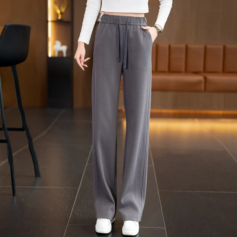 ESSENCEZAZOREVEAL/露卡索高腰显瘦垂感阔腿裤时尚百搭宽松休闲裤