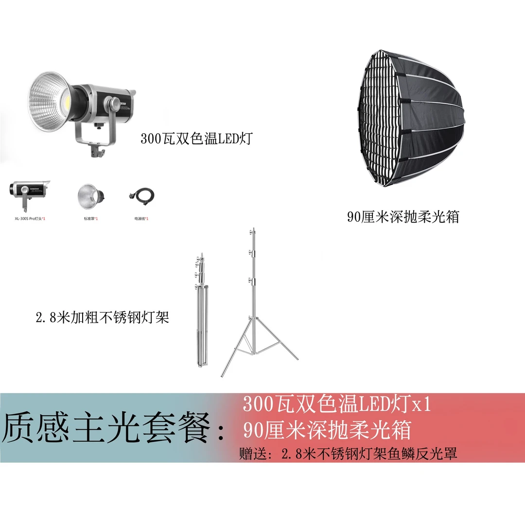 李强同款300w二代摄影灯LED常亮灯拍摄套装面光补光灯双色温