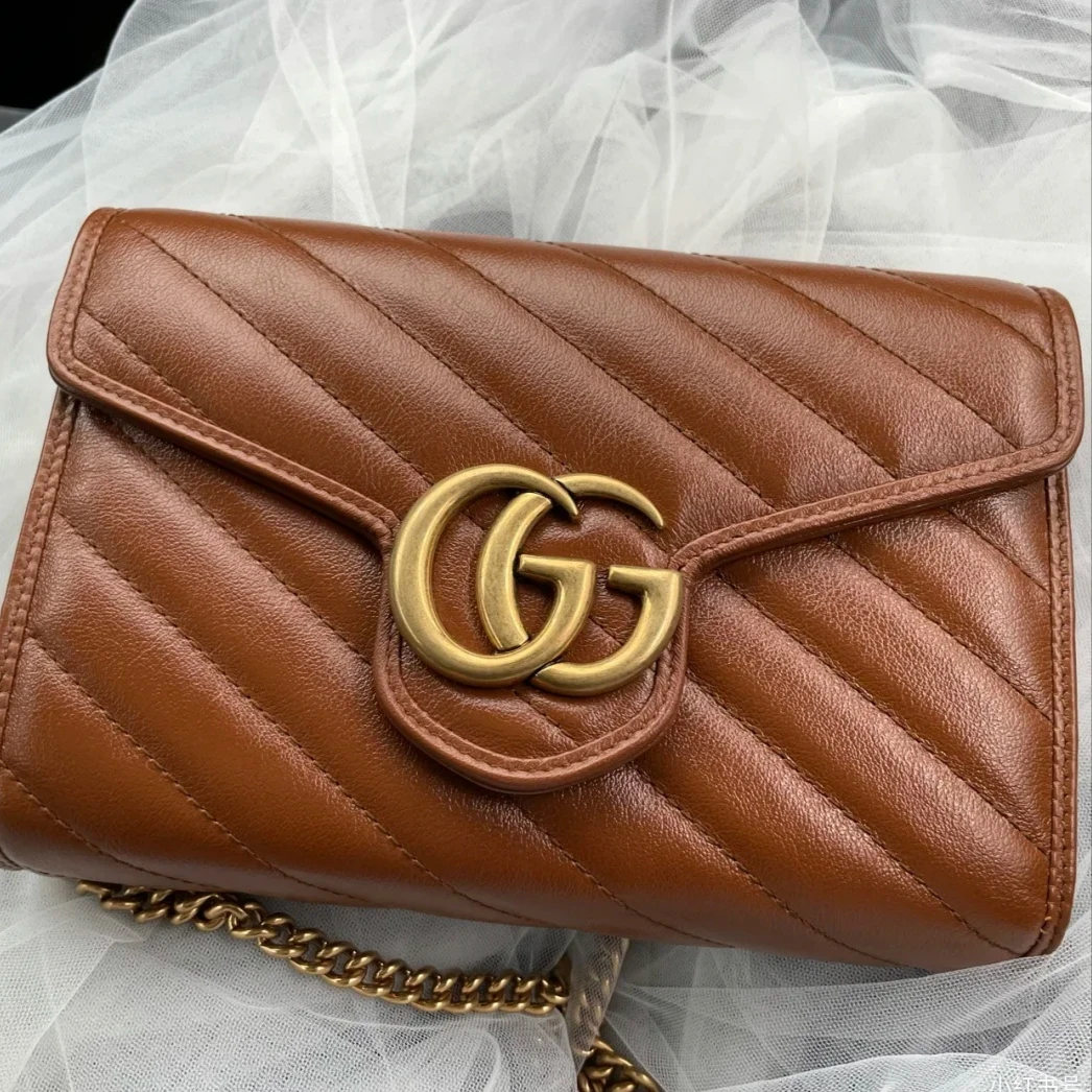 99新 GUCCI/古驰 古驰焦糖色马蒙woc包/1622679 zh