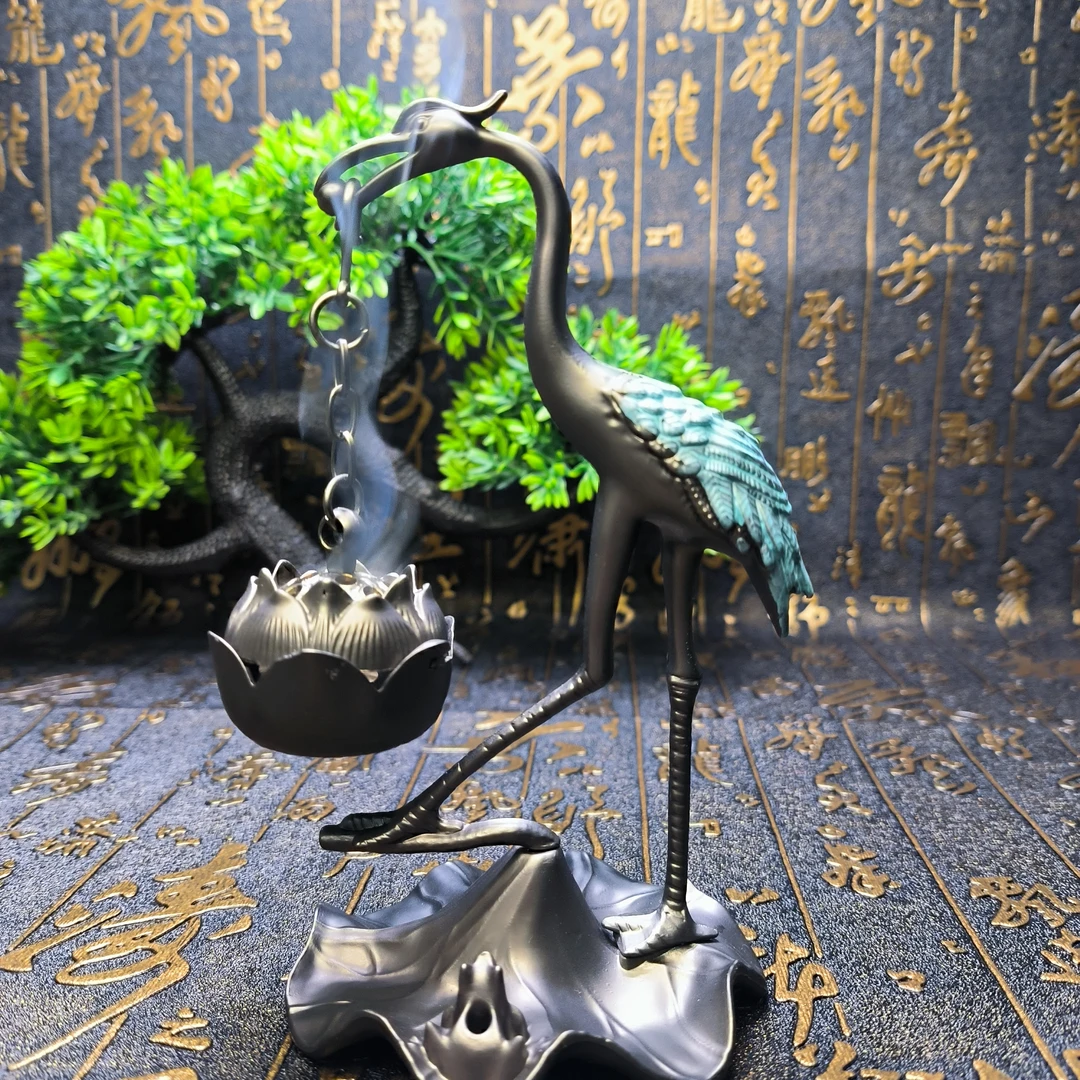 龙涎香+鹅梨帐中香+桂花香檀香香炉仙鹤吊炉茶室摆件饰品观赏香薰
