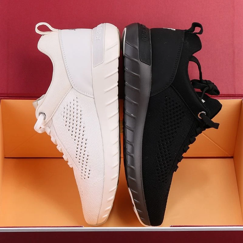 0001 牛货夏季软底透气休闲超轻缓震徒步跑步运动鞋男飞织