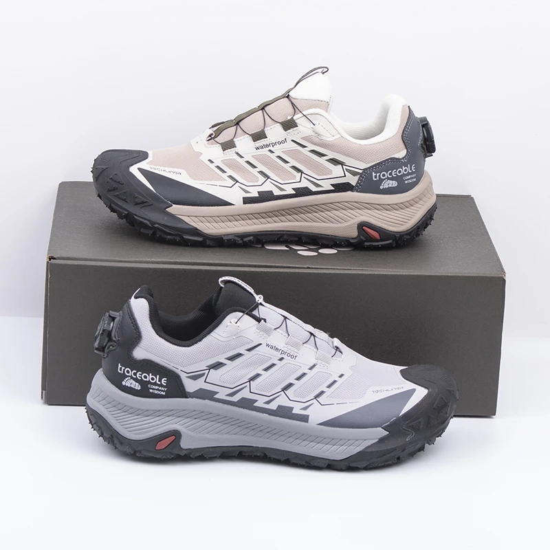 高端牛货！出加拿大防泼水轻便缓震旋转扣户外登山徒步越野跑鞋男